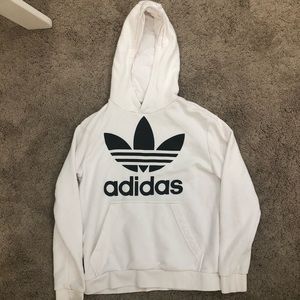 Kids Adidas Logo Black and White Hoodie Jacket